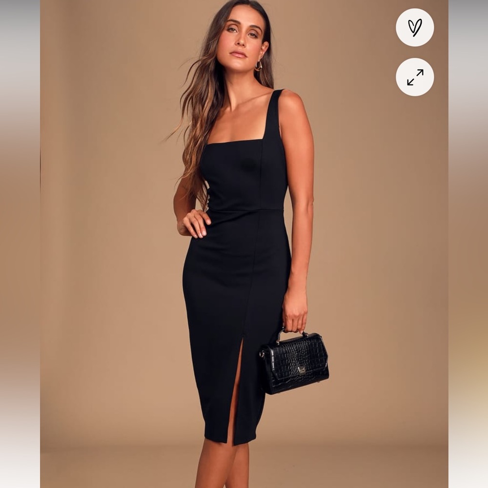 NWT BLACK MIDI DRESS